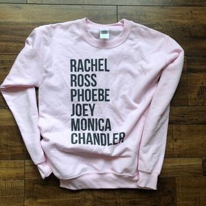 F.R.I.E.N.D.S. Name list pink crew neck sweatshirt